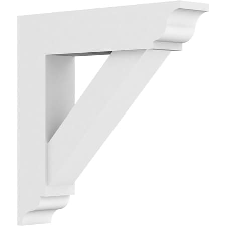 Ekena Millwork Standard Traditional Architectural Grade PVC Bracket with Traditional Ends, 3"W x 18"D x 18"H BKTP03X18X18TRA01